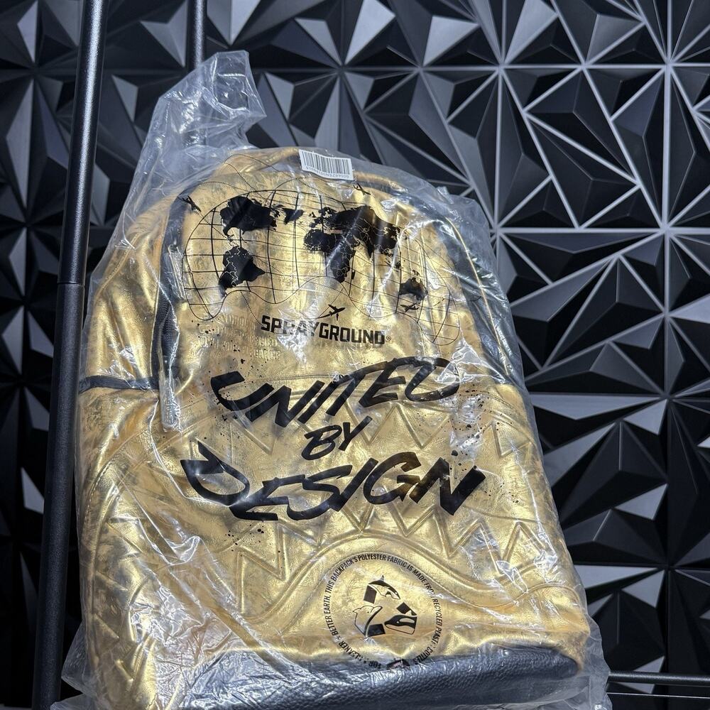 Spray Ground Gold Weathered Backpack